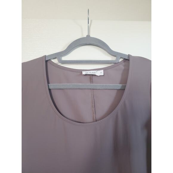 MC Planet by Innate Gray Short Sleeve Asymmetric Tunic Lagenlook Top, Size 6 - Picture 3 of 11